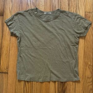 Buck Mason women’s cotton slub easy crew t shirt xs green